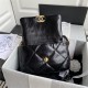 Chanel 19 Flap Bag Shiny Crumpled Calfskin Black High