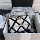 Chanel 19 Flap Bag Calfskin Crochet White High