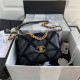 Chanel 19 Flap Bag Calfskin Crochet Black High