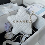 Chanel STAR HANDBAG Lambskin & Gold-Tone Metal AS4579 White A