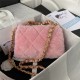 Chanel FLAP BAG Shearling & Gold-Tone Metal AS3499 Pink A