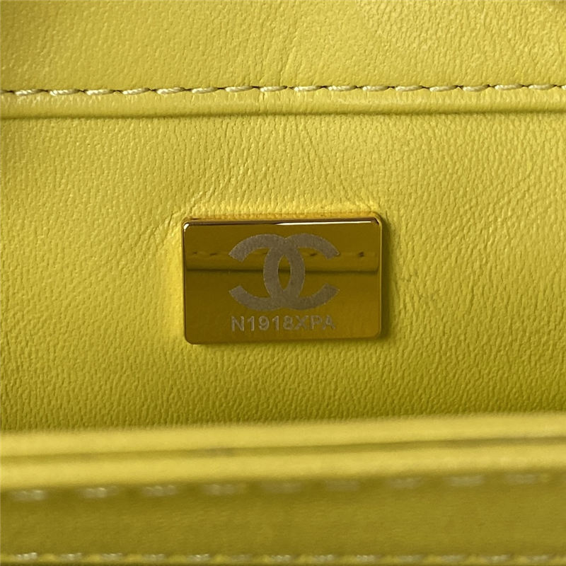 Chanel FLAP BAG Shearling & Gold-Tone Metal AS3499 Yellow A