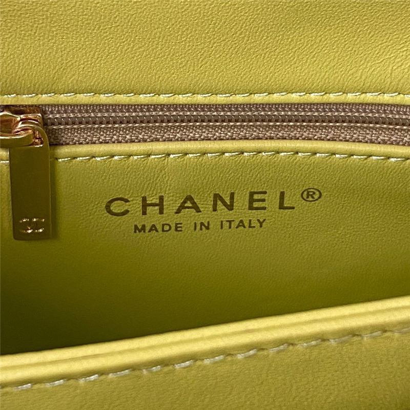 Chanel FLAP BAG Shearling & Gold-Tone Metal AS3499 Yellow A