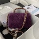 Chanel FLAP BAG Shearling & Gold-Tone Metal AS3499 Purple A