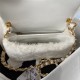 Chanel FLAP BAG Shearling & Gold-Tone Metal AS3499 White A