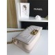 SMALL BOY Chanel HANDBAG Chevrons Pattern Grained Calfskin White High