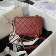 Chanel CAMERA BAG AS4817 Lambskin Burgundy A