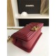 SMALL BOY Chanel HANDBAG Chevrons Pattern Lambskin Burgundy High