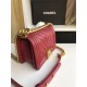 SMALL BOY Chanel HANDBAG Chevrons Pattern Lambskin Burgundy High