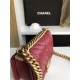 SMALL BOY Chanel HANDBAG Chevrons Pattern Lambskin Burgundy High