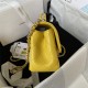 Chanel MINI FLAP BAG With Top Diamond Handle Lambskin & Gold-Tone Metal AS4140 Yellow A