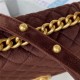 Chanel SMALL BOY Chanel MESSENGER BAG Velvet & Gold-Tone Metal AS3350 Burgundy A