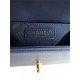 SMALL BOY Chanel HANDBAG Chevrons Pattern Lambskin Navy Blue High