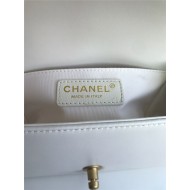 SMALL BOY Chanel HANDBAG Chevrons Pattern Lambskin White High