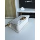 SMALL BOY Chanel HANDBAG Chevrons Pattern Lambskin White High