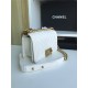 FLAP BAG WITH TOP HANDLE Grained Calfskin Grey-binding Gold Metal High