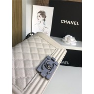 SMALL BOY Chanel HANDBAG Grained Calfskin White High