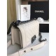 SMALL BOY Chanel HANDBAG Grained Calfskin White High