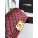 SMALL BOY Chanel HANDBAG Lambskin Burgundy High