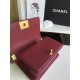 SMALL BOY Chanel HANDBAG Lambskin Burgundy High