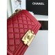 SMALL BOY Chanel HANDBAG Lambskin Red High