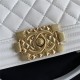 BOY Chanel FLAP BAG WITH HANDLE Lambskin & Gold Metal White A