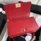 BOY Chanel FLAP BAG WITH HANDLE Lambskin & Gold Metal Red A