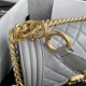 BOY Chanel FLAP BAG WITH HANDLE Lambskin & Gold Metal Gray A