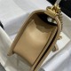 BOY Chanel HANDBAG Chevrons Pattern Calfskin Beige A