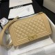 BOY Chanel HANDBAG Lambskin Gold Metal Beige A