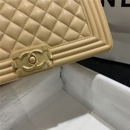 BOY Chanel HANDBAG Lambskin Gold Metal Beige A