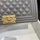 BOY Chanel HANDBAG Lambskin Gold Metal Grey A