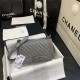 BOY Chanel HANDBAG Lambskin Silver Metal Grey A