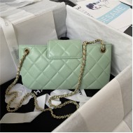 Chanel BAGUETTE BAG Lambskin & Gold-Tone Metal AS4611 Green A