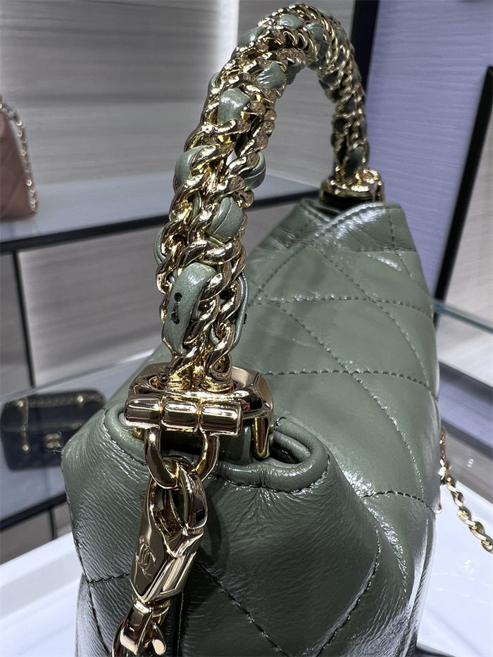 Chanel CLUTCH WITH CHAIN AP4189 Shiny Lambskin & Gold-Tone Metal Green High