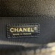 BOY Chanel HANDBAG Grained Calfskin & Gold Metal Black A