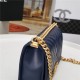 BOY Chanel HANDBAG Chevrons Pattern Lambskin Navy Blue High