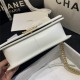 BOY Chanel HANDBAG Grained Calfskin & Gold Metal White A