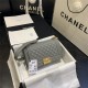 BOY Chanel HANDBAG Grained Calfskin & Gold Metal Grey A