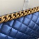 BOY Chanel HANDBAG Lambskin & Gold Metal Blue A