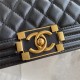 BOY Chanel HANDBAG Lambskin & Gold Metal Black A