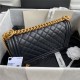 BOY Chanel HANDBAG Lambskin & Gold Metal Black A