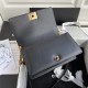 BOY Chanel HANDBAG Lambskin & Gold Metal Black A