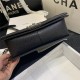 BOY Chanel HANDBAG Grained Calfskin & Silver Metal Black A