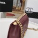 BOY Chanel HANDBAG Chevrons Pattern Lambskin Burgundy B