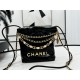 Chanel 22 MINI HANDBAG Shiny Calfskin Black, Imitation Pearls & Gold-Tone Metal AS3980 High