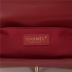 BOY Chanel HANDBAG Chevrons Pattern Lambskin Red B