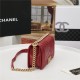 BOY Chanel HANDBAG Chevrons Pattern Lambskin Red B