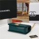 BOY Chanel HANDBAG Chevrons Pattern Lambskin Dark Green B