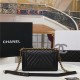 BOY Chanel HANDBAG Chevrons Pattern Lambskin Black B